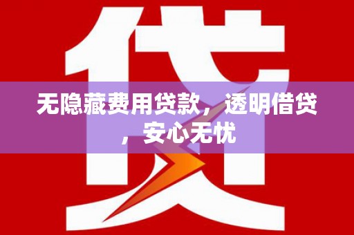 任丘无隐藏费用贷款，透明借贷，安心无忧