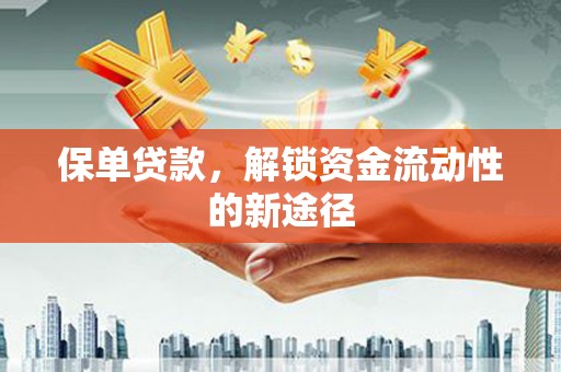石排保单贷款，解锁资金流动性的新途径