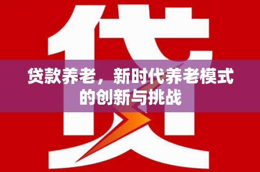 银川贷款养老，新时代养老模式的创新与挑战