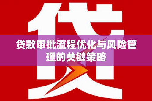 南涧贷款审批流程优化与风险管理的关键策略