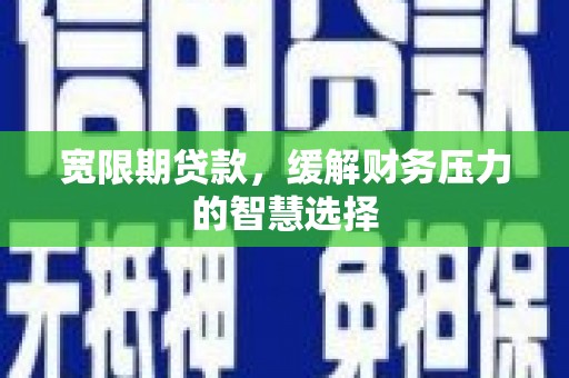 保康宽限期贷款，缓解财务压力的智慧选择
