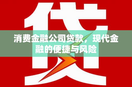 禄丰消费金融公司贷款，现代金融的便捷与风险