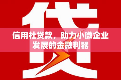同德信用社贷款，助力小微企业发展的金融利器