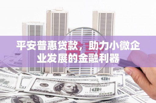 汐止平安普惠贷款，助力小微企业发展的金融利器
